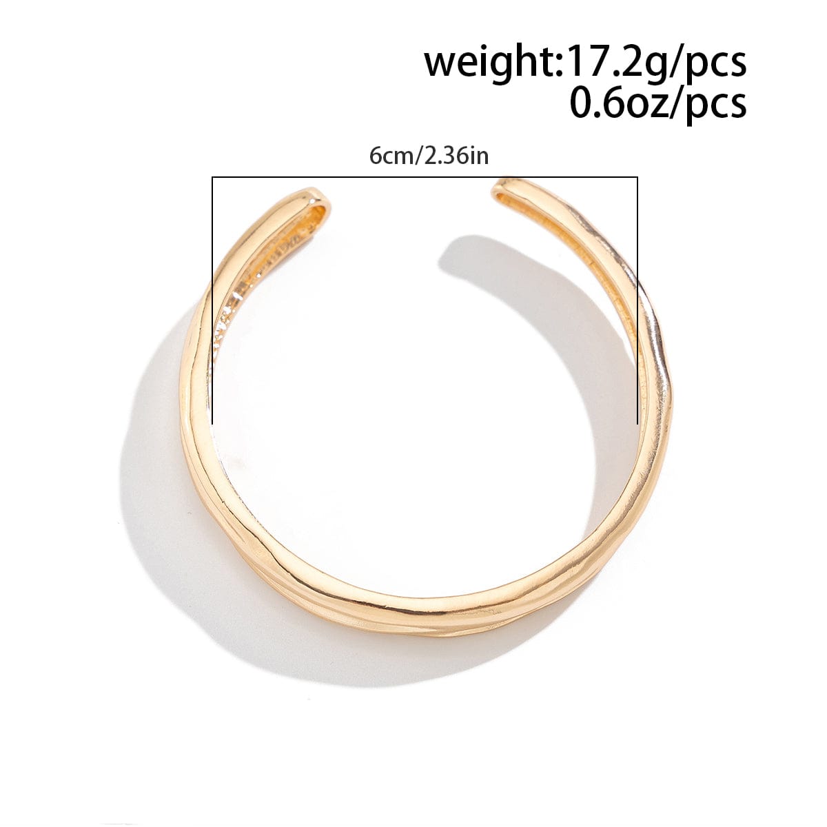 Delicate Irregular Concave Open Bangle Bracelet