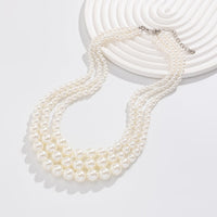 Thumbnail for Delicate Layered Pearl Chain Necklace - ArtGalleryZen