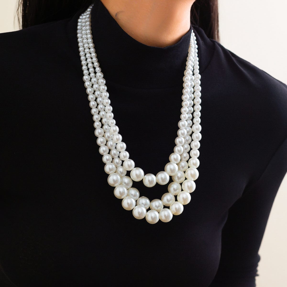 Delicate Layered Pearl Chain Necklace