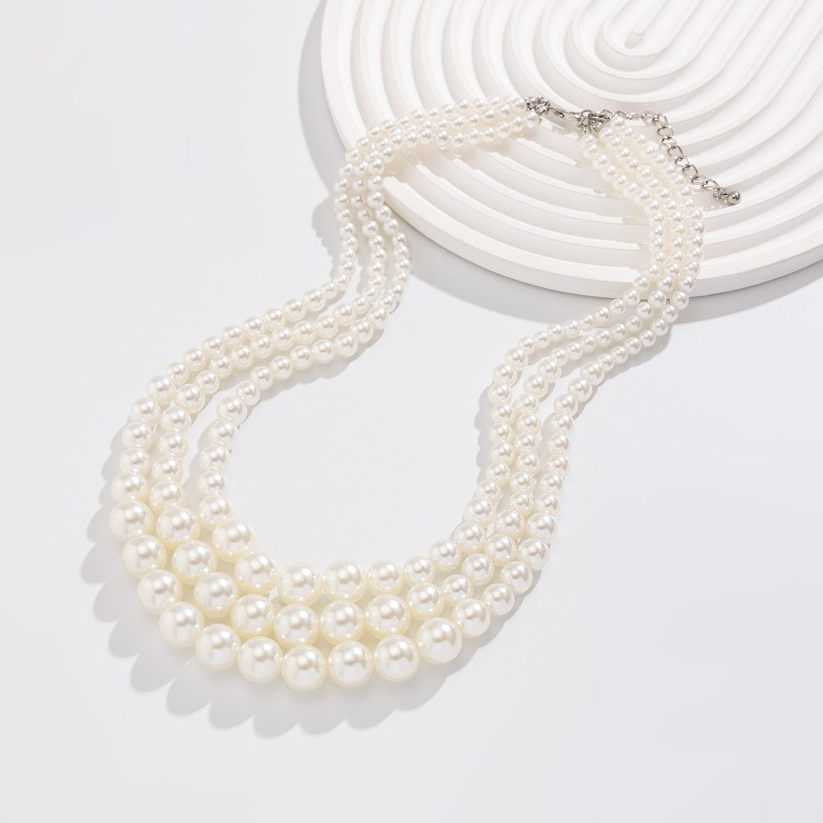 Delicate Layered Pearl Chain Necklace