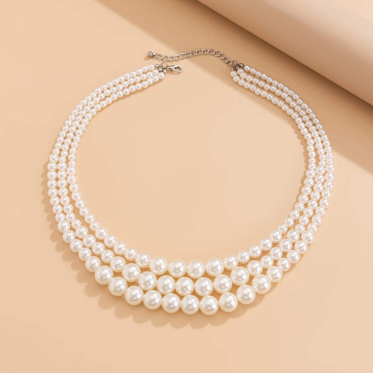 Delicate Layered Pearl Chain Necklace