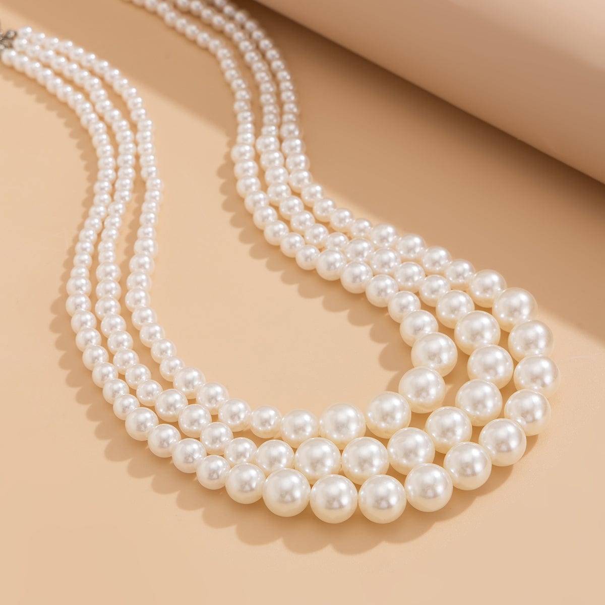 Delicate Layered Pearl Chain Necklace