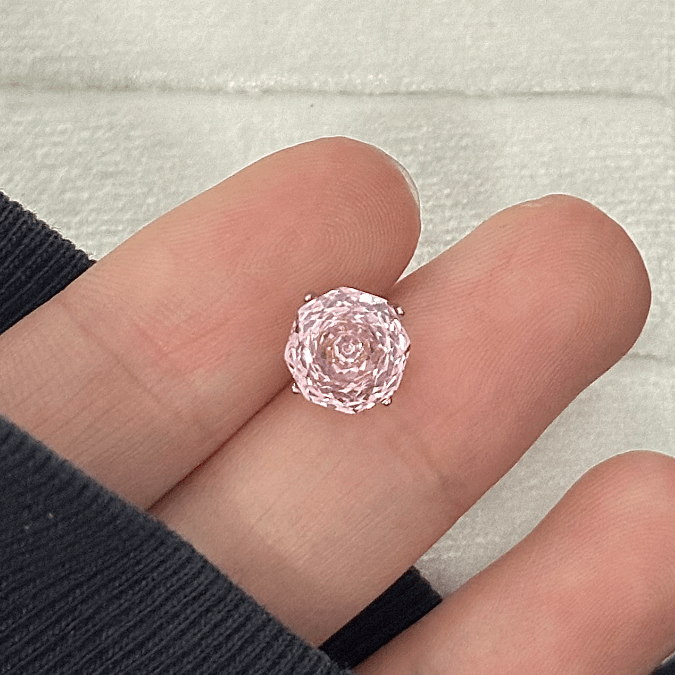 Delicate Pink CZ Rose Snowflake Stud Earrings Set - ArtGalleryZen