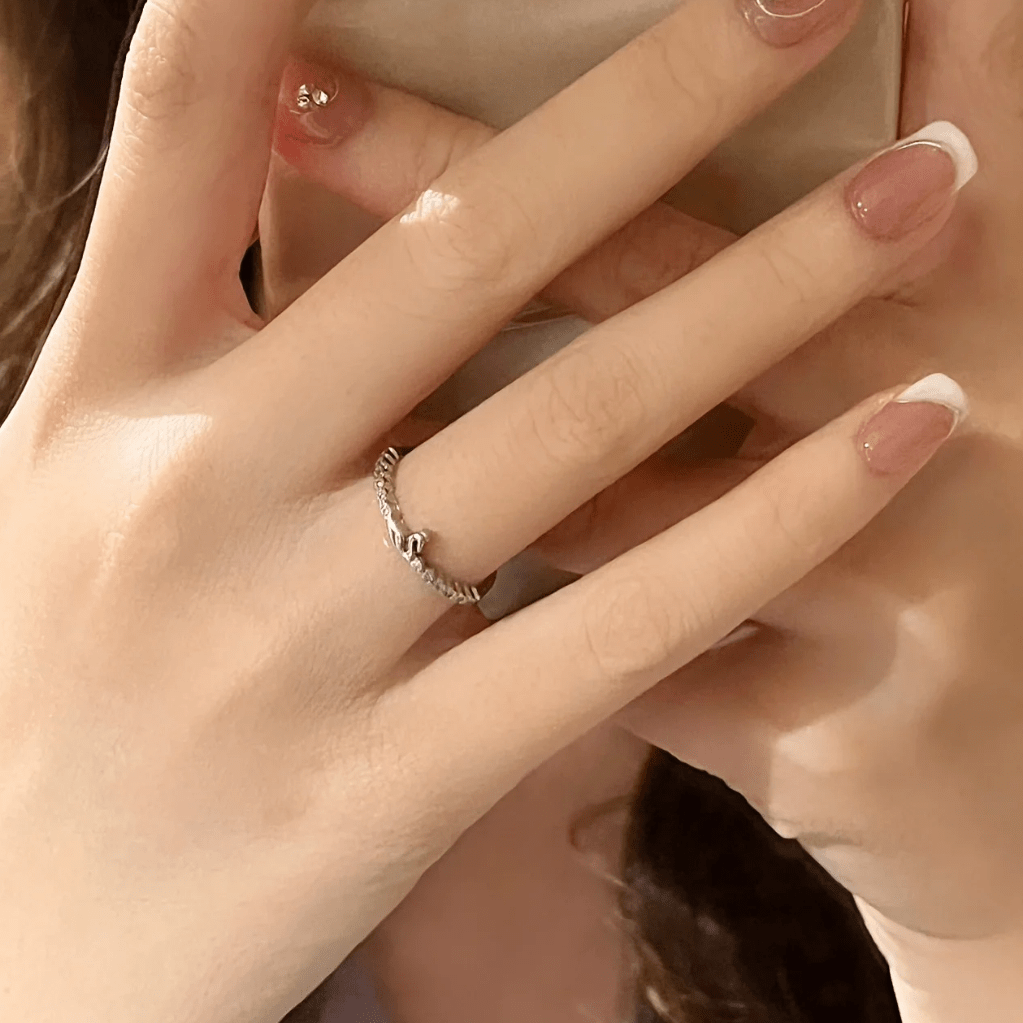 Delicate S925 Silver Swan Open Ring