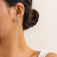 Thumbnail for Elegant Sparkling Crystal Inlaid Bowknot Earrings