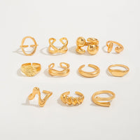Thumbnail for Elegant 11pcs Heart Waterdrop Twisted Ring Set - ArtGalleryZen