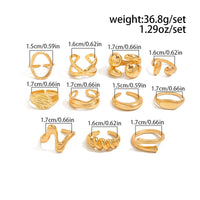 Thumbnail for Elegant 11pcs Heart Waterdrop Twisted Ring Set - ArtGalleryZen