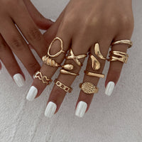 Thumbnail for Elegant 11pcs Heart Waterdrop Twisted Ring Set - ArtGalleryZen