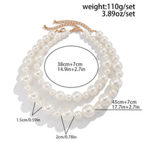 Thumbnail for Elegant 2Pcs Chunky Pearl Chain Choker Necklace Set