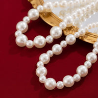 Thumbnail for Elegant 2Pcs Chunky Pearl Chain Choker Necklace Set