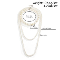 Thumbnail for Elegant 2Pcs Chunky Pearl Long Chain Stackable Necklace Set