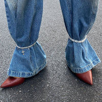 Thumbnail for Elegant 2pcs Cross Charm Pearl Chain Anklet Set - ArtGalleryZen