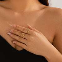 Thumbnail for Elegant 2Pcs Duo Bowknot Ring Set - ArtGalleryZen