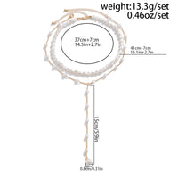 Thumbnail for Elegant 2pcs Gold Plated Pearl Chain Y Necklace Set - ArtGalleryZen