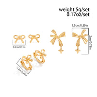 Thumbnail for Elegant 3 Pairs Bowknot Huggie Hoop Earrings Set - ArtGalleryZen