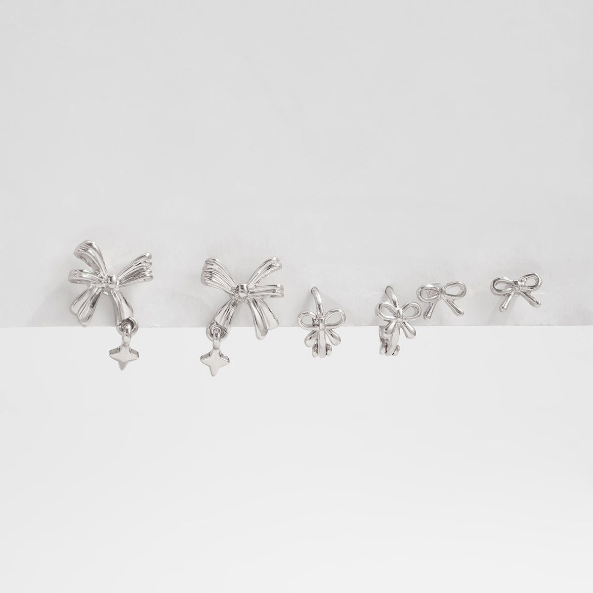 Elegant 3 Pairs Bowknot Huggie Hoop Earrings Set - ArtGalleryZen