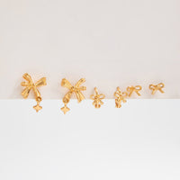 Thumbnail for Elegant 3 Pairs Bowknot Huggie Hoop Earrings Set - ArtGalleryZen