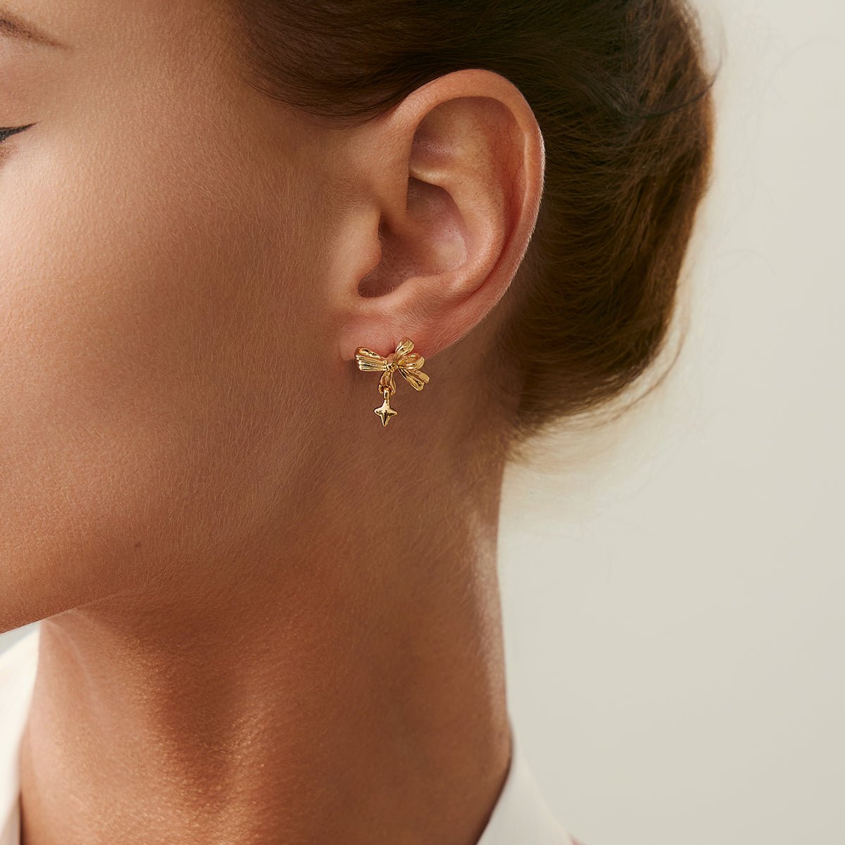 Elegant 3 Pairs Bowknot Huggie Hoop Earrings Set - ArtGalleryZen