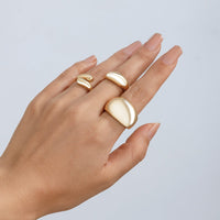 Thumbnail for Elegant 3Pcs Gold Silver Plated Glossy Ring Set - ArtGalleryZen