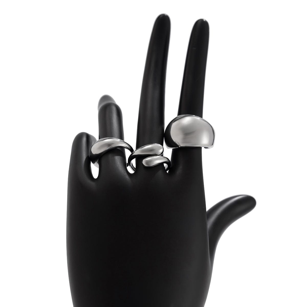 Elegant 3Pcs Gold Silver Plated Glossy Ring Set - ArtGalleryZen