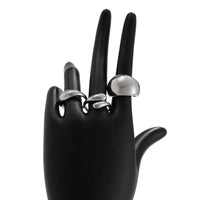Thumbnail for Elegant 3Pcs Gold Silver Plated Glossy Ring Set - ArtGalleryZen