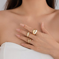 Thumbnail for Elegant 3Pcs Gold Silver Plated Glossy Ring Set