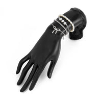 Thumbnail for Elegant 4pcs Bowknot Charm Pearl Rope Chain Bracelet Set - ArtGalleryZen