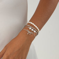 Thumbnail for Elegant 4pcs Bowknot Charm Pearl Rope Chain Bracelet Set - ArtGalleryZen