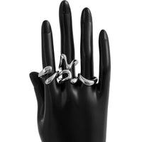 Thumbnail for Elegant 4Pcs Metallic Waterdrop Open Ring Set - ArtGalleryZen