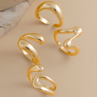 Thumbnail for Elegant 4Pcs Metallic Waterdrop Open Ring Set - ArtGalleryZen