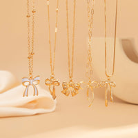 Thumbnail for Elegant 5pcs Enamel Bowknot Charm Necklace Set - ArtGalleryZen
