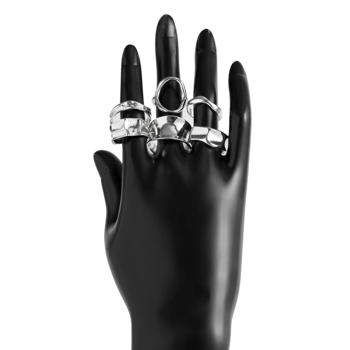 Elegant 6Pcs Geometric Patterns Ring Set - ArtGalleryZen