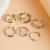 Thumbnail for Elegant 6Pcs Geometric Patterns Ring Set