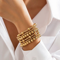 Thumbnail for Elegant 6pcs Gold Silver Tone Ball Chain Bracelet Set