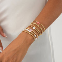 Thumbnail for Elegant 7pcs Star Cross Charm Pearl Beaded Chain Bracelet Set - ArtGalleryZen