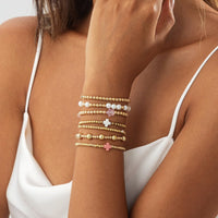 Thumbnail for Elegant 7pcs Star Cross Charm Pearl Beaded Chain Bracelet Set - ArtGalleryZen