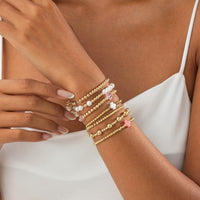 Thumbnail for Elegant 7pcs Star Cross Charm Pearl Beaded Chain Bracelet Set - ArtGalleryZen