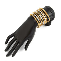 Thumbnail for Elegant 8pcs Gold Plated Pearl Beaded Chain Bracelet Set - ArtGalleryZen