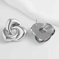 Thumbnail for Elegant Abstract Spiral Rose Flower Stud Earrings