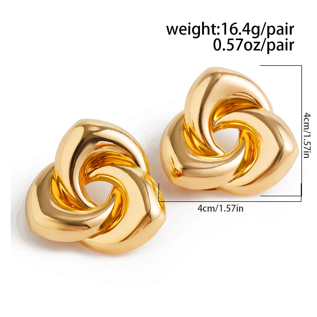 Elegant Abstract Spiral Rose Flower Stud Earrings