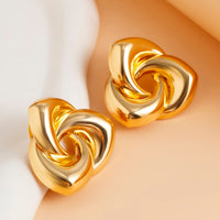 Thumbnail for Elegant Abstract Spiral Rose Flower Stud Earrings