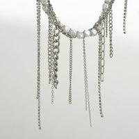 Thumbnail for Elegant Box Curb Chain Tassel Pearl Choker Necklace - ArtGalleryZen