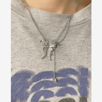 Thumbnail for Elegant Butterfly Charm Rhinestone Chain Tassel Y Necklace - ArtGalleryZen