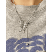 Thumbnail for Elegant Butterfly Charm Rhinestone Chain Tassel Y Necklace - ArtGalleryZen