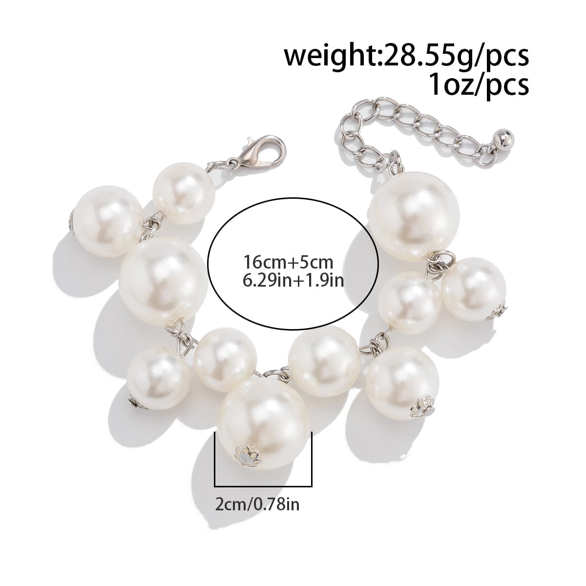 Elegant Chunky Pearl Chain Bracelet