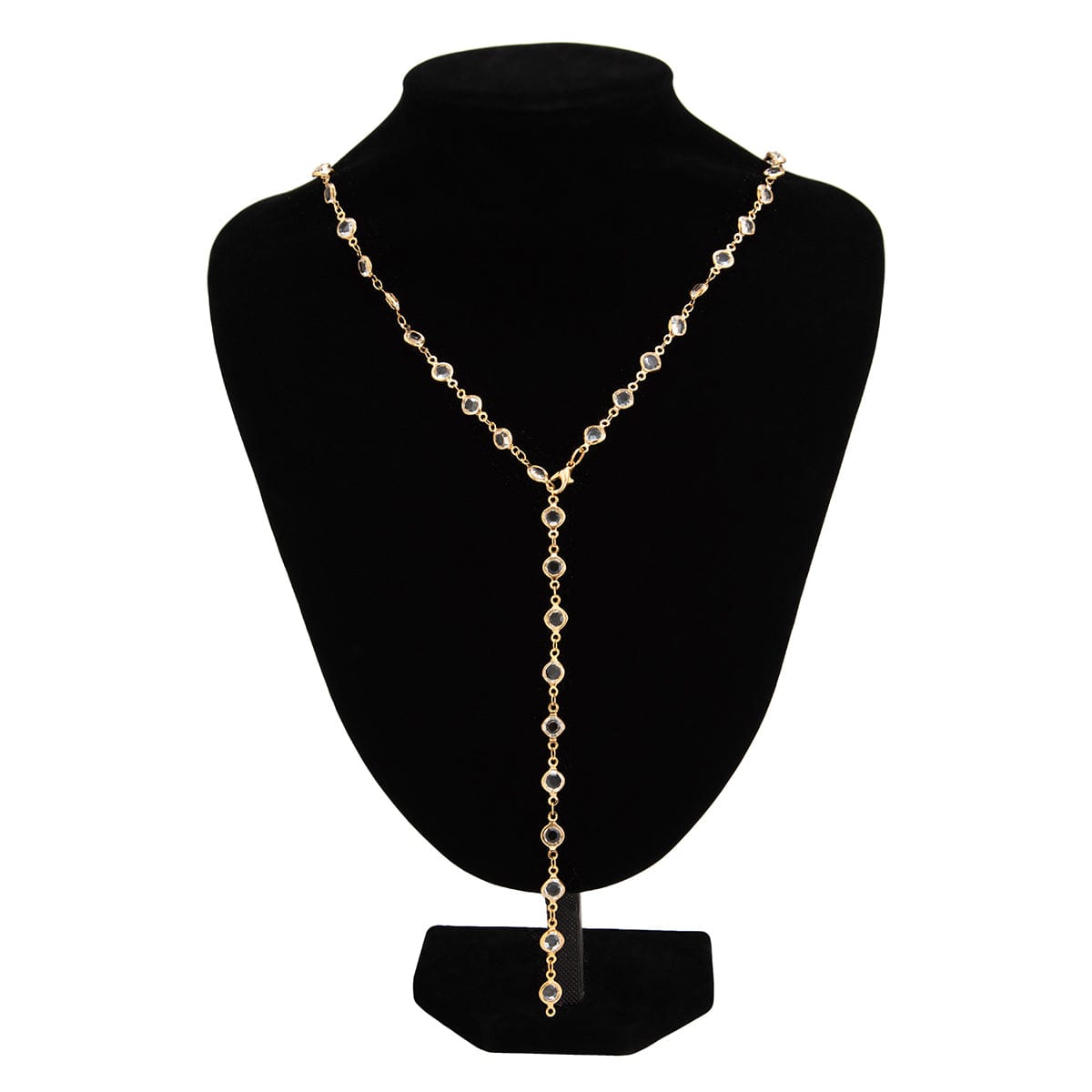 Elegant Crystal Long Chain Y Necklace