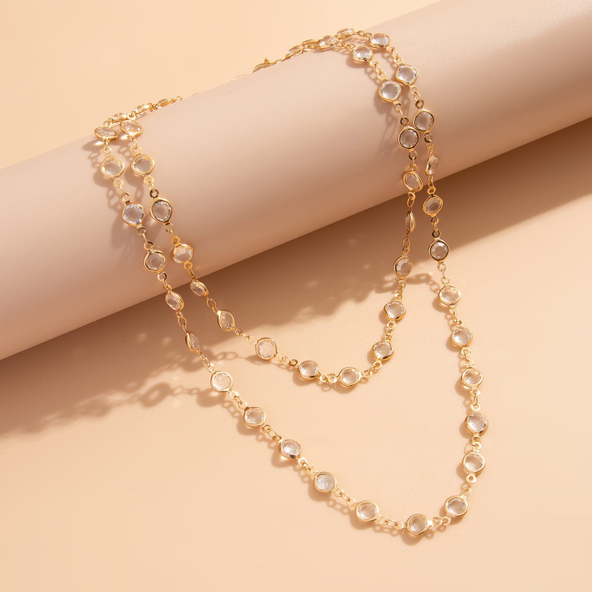 Elegant Crystal Long Chain Y Necklace