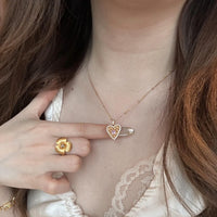 Thumbnail for Elegant CZ Inlaid Braided Heart Necklace - ArtGalleryZen