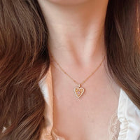 Thumbnail for Elegant CZ Inlaid Braided Heart Necklace - ArtGalleryZen