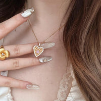 Thumbnail for Elegant CZ Inlaid Braided Heart Necklace - ArtGalleryZen